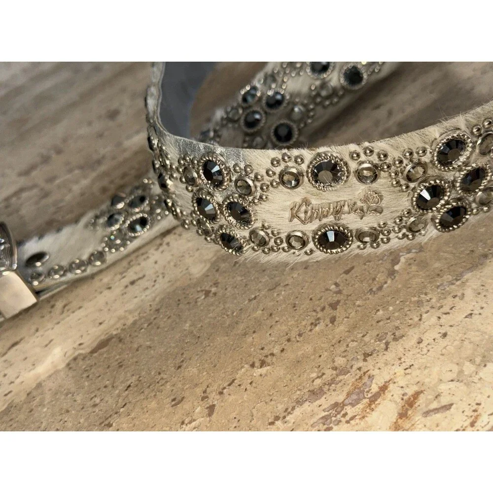 Kippy’s Belt Hide Western Belt Swarovski Crystal Studded Leather Size 34